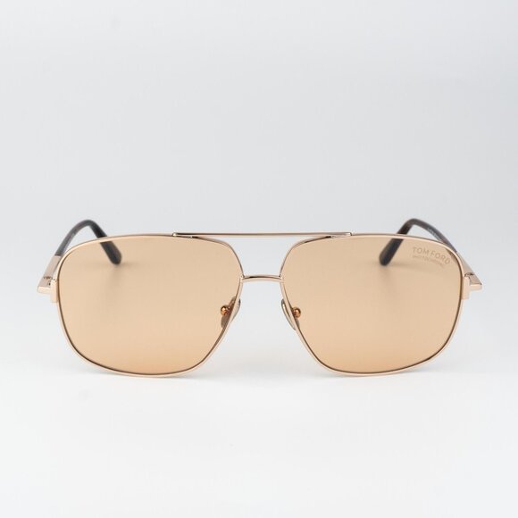 Tom Ford TEX Woman Sunglasses Rose Gold Brown Photochromic Aviator FT1096 28E - Picture 3 of 11